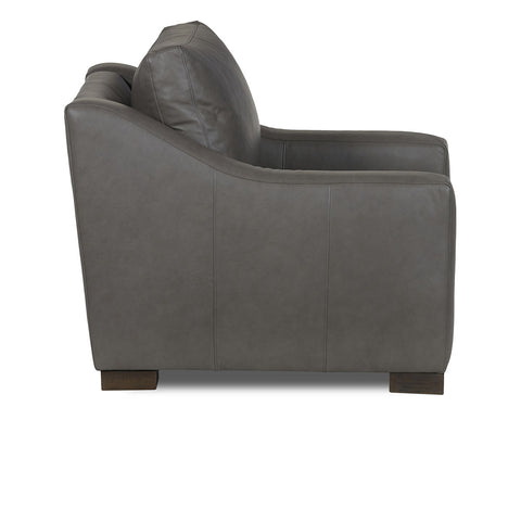 Classic Home Rivera Arm Chair With Slope Arm, Elite Leather, Pewter Model 6RIV1A2SLELPEW