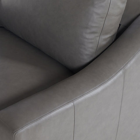 Classic Home Rivera Arm Chair With Slope Arm, Elite Leather, Pewter Model 6RIV1A2SLELPEW