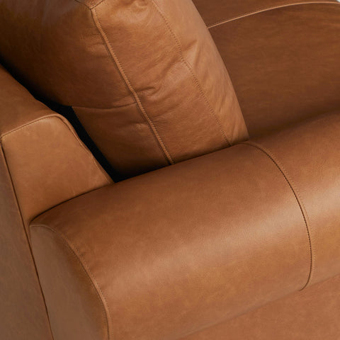 Classic Home Rivera Small Sofa With Roll Arm, Oste River Leather, Beige Model 6RIV501RLOSBEI