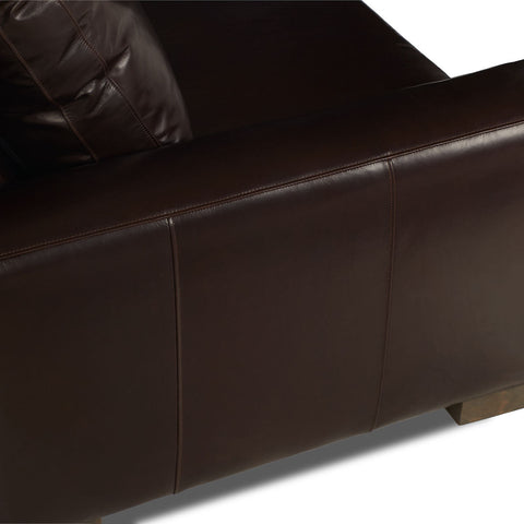 Classic Home Rivera Large Sofa With Track Arm, Lawson Leather, Fudge Model 6RIV503TLLWFUD