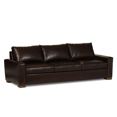 Classic Home Rivera Large Sofa With Track Arm, Lawson Leather, Fudge Model 6RIV503TLLWFUD