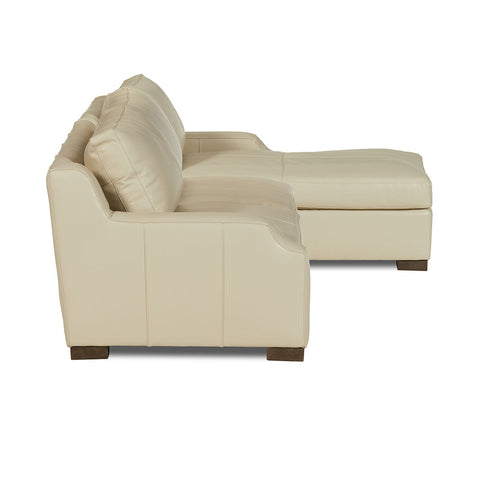 Classic Home Rivera Sofa With Raf Chaise, English Modern Arm, Vibrant Leather, Cream Model 6RIV513ELVICRE