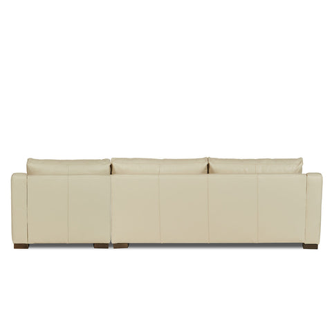 Classic Home Rivera Sofa With Raf Chaise, English Modern Arm, Vibrant Leather, Cream Model 6RIV513ELVICRE
