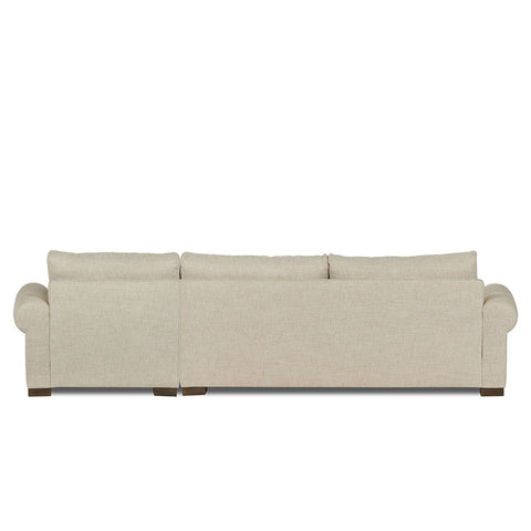 Classic Home Rivera Sofa With Raf Chaise, Roll Arm, Presto Fabric, Flax Model 6RIV513RFPRFLA
