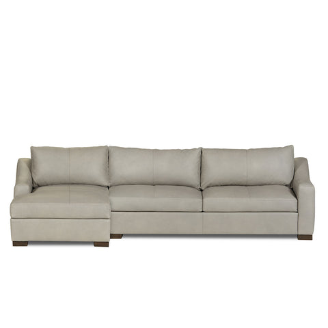 Classic Home Rivera Sofa With Laf Chaise, Slope Arm, Landscape Leather, Silver Model 6RIV514SLLASIL