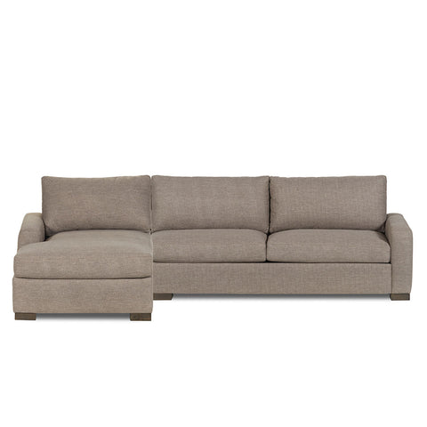 Classic Home Rivera Sofa With Laf Chaise, Track Arm, Belucci Fabric, Fossil Model 6RIV514TFBEFOS