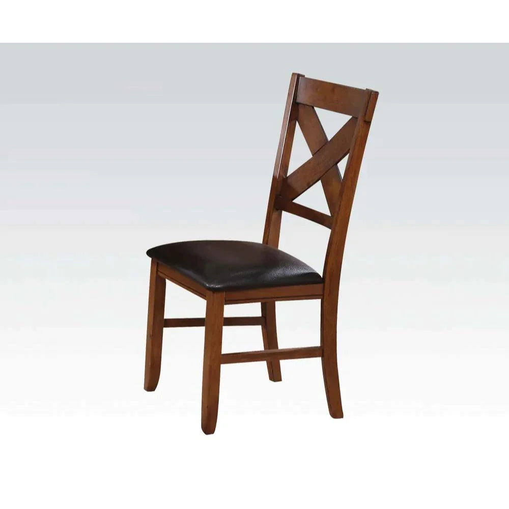 Apollo Espresso PU & Walnut Side Chair Model 70003 By ACME Furniture