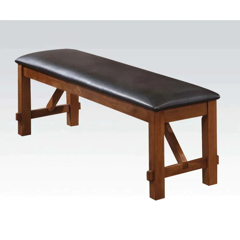 Apollo Espresso PU & Walnut Bench Model 70004 By ACME Furniture
