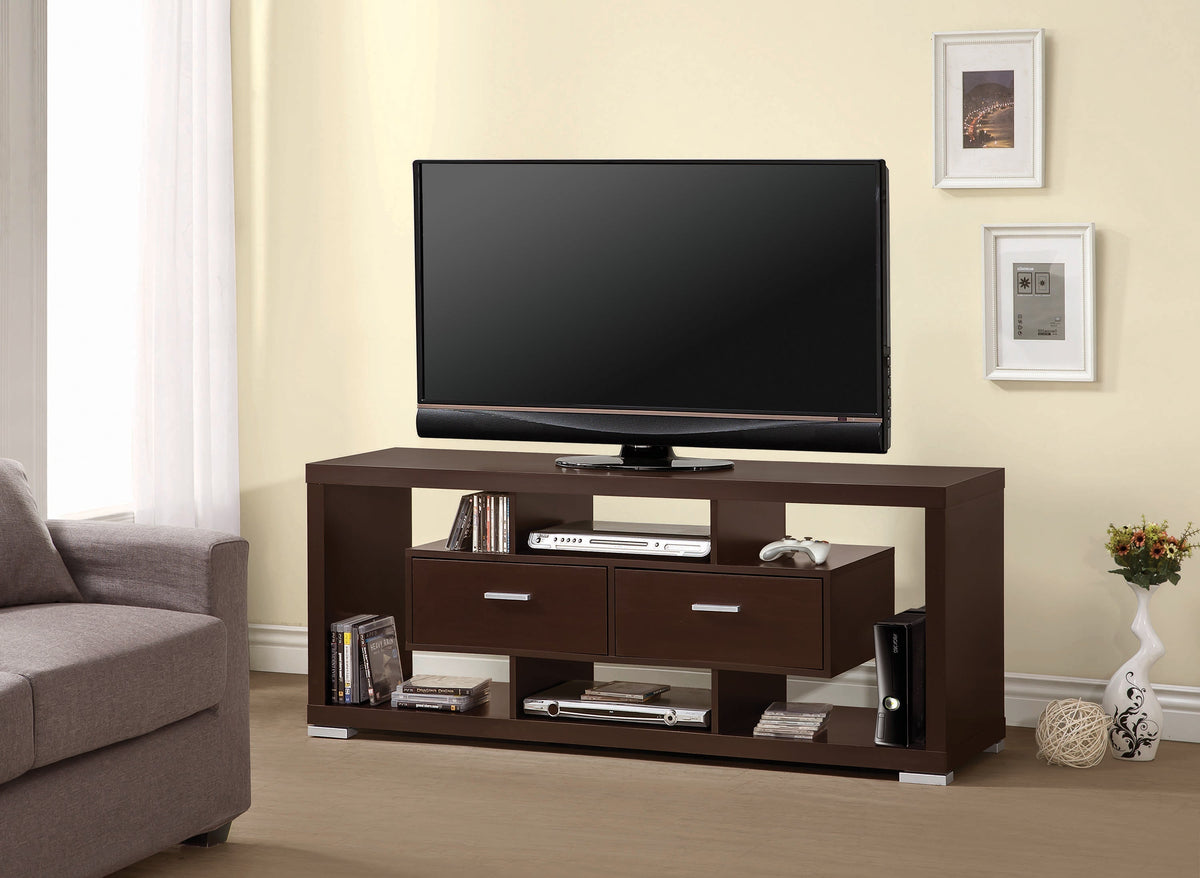 Coaster Darien 2-drawer Rectangular TV Console Cappuccino Model 700112