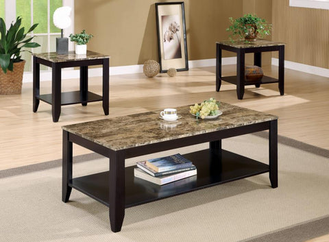 Coaster Flores 3-piece Occasional Table Set with Shelf Cappuccino Model 700155