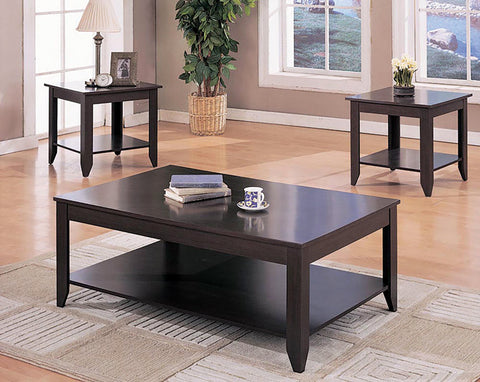 Coaster Brooks 3-piece Occasional Table Set with Lower Shelf Cappuccino Model 700285