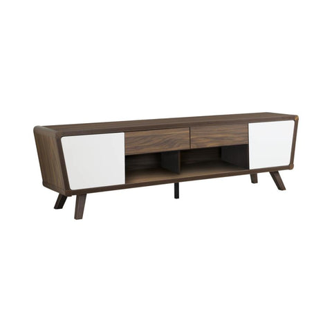 Coaster Alvin 2-drawer TV Console Dark Walnut and Glossy White Model 700793