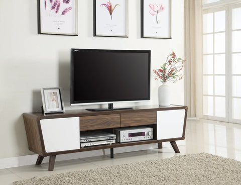 Coaster Alvin 2-drawer TV Console Dark Walnut and Glossy White Model 700793