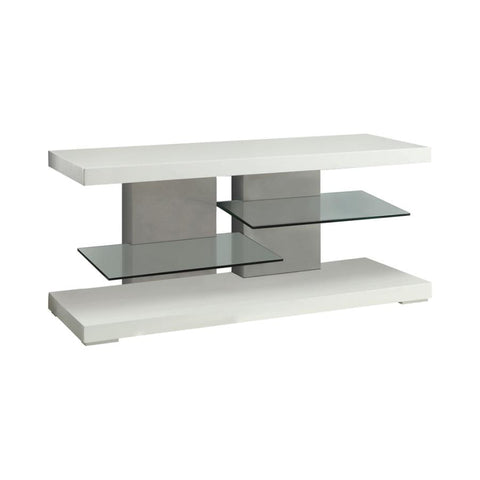 Coaster Cogswell 2-shelf TV Console Glossy White Model 700824