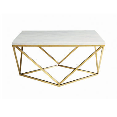 Coaster Meryl Square Coffee Table White and Gold Model 700846