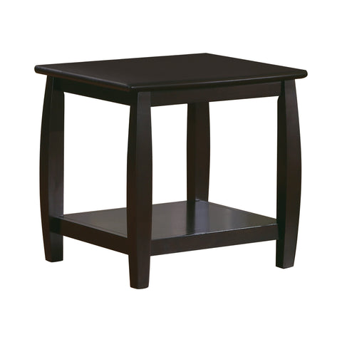 Coaster Dixon Square End Table with Bottom Shelf Espresso Model 701077