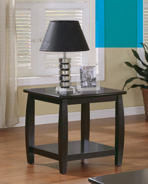 Coaster Dixon Square End Table with Bottom Shelf Espresso Model 701077