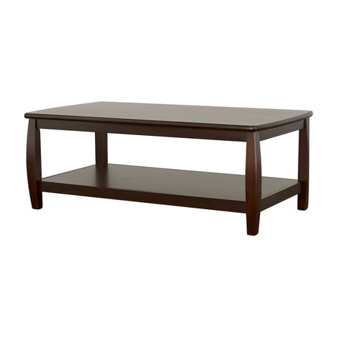 Coaster Dixon Rectangular Coffee Table with Lower Shelf Espresso Model 701078