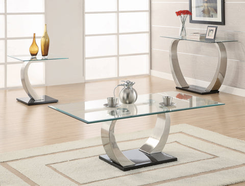 Coaster Pruitt Glass Top End Table Clear and Satin Model 701237