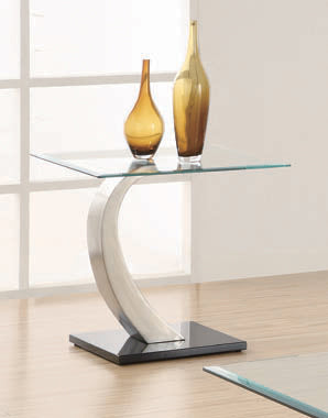 Coaster Pruitt Glass Top End Table Clear and Satin Model 701237