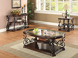 Coaster Laney End Table Deep Merlot and Clear Model 702447