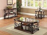 Coaster Laney Sofa Table Deep Merlot and Clear Model 702449