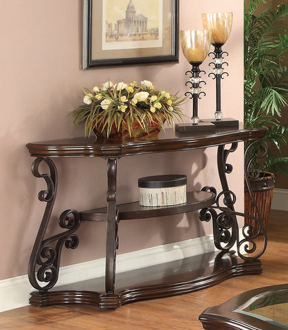 Coaster Laney Sofa Table Deep Merlot and Clear Model 702449