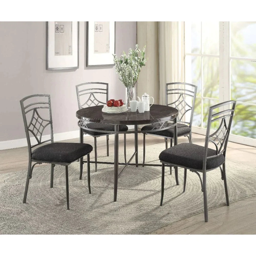 Burnett Faux Marble & Dark Gray Dining Table Model 70300 By ACME Furniture