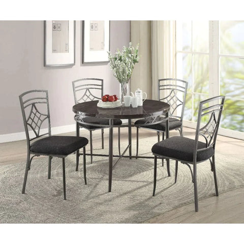 Burnett Faux Marble & Dark Gray Dining Table Model 70300 By ACME Furniture