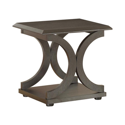 Coaster Shelly C-shaped Base End Table Cappuccino Model 703147