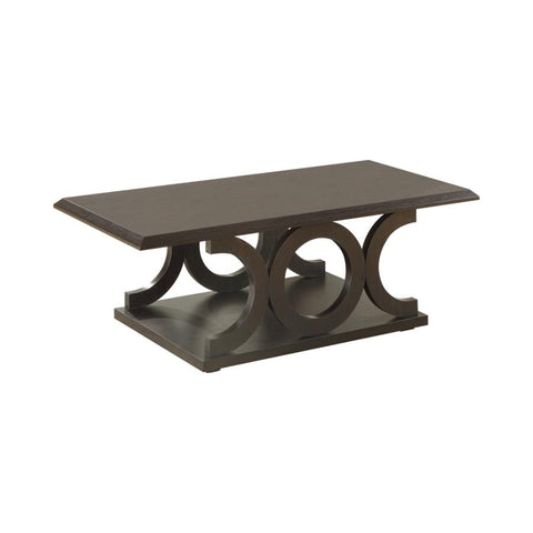 Coaster Shelly C-shaped Base Coffee Table Cappuccino Model 703148