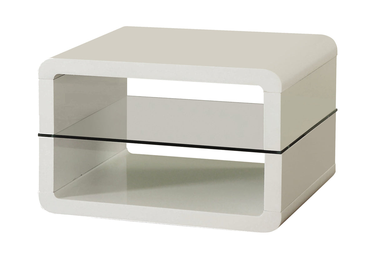 Coaster Elana Square 2-shelf End Table Glossy White Model 703267