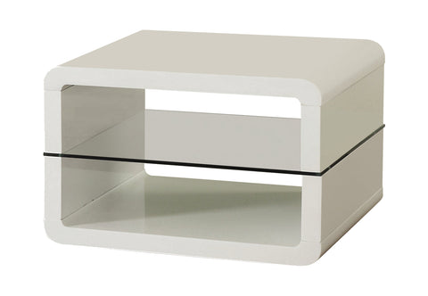 Coaster Elana Square 2-shelf End Table Glossy White Model 703267