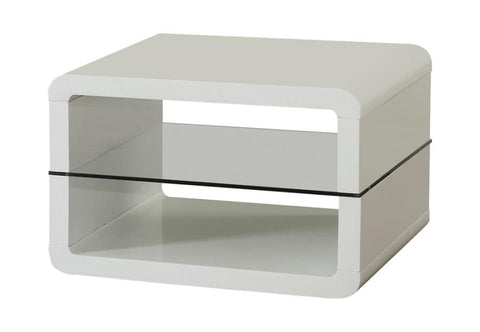 Coaster Elana Square 2-shelf End Table Glossy White Model 703267