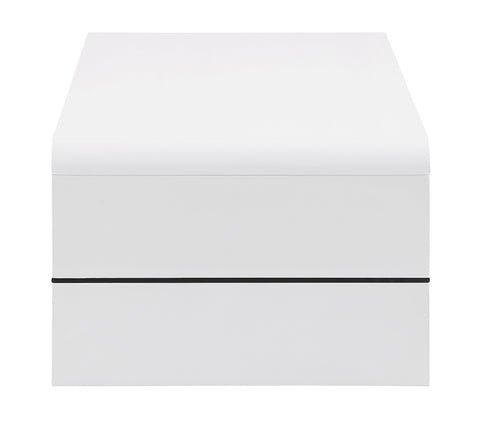 Coaster Airell Rectangular Coffee Table with Glass Shelf White High Gloss Model 703798