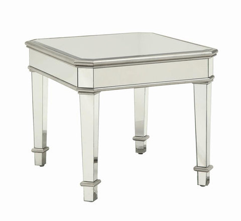 Coaster Eisley Square Beveled Top End Table Silver Model 703937