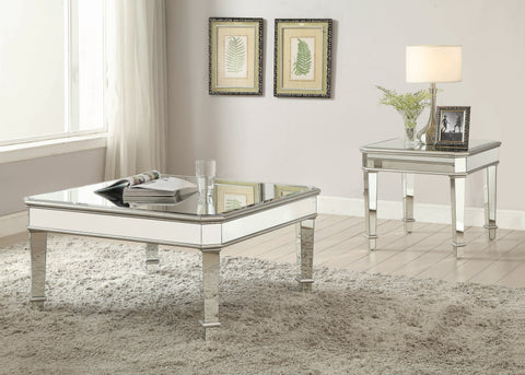 Coaster Eisley Square Beveled Top End Table Silver Model 703937