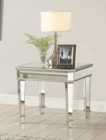 Coaster Eisley Square Beveled Top End Table Silver Model 703937