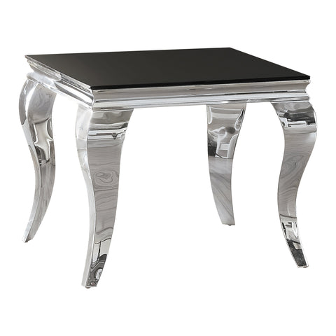 Coaster Luna Square End Table Chrome and Black Model 705017