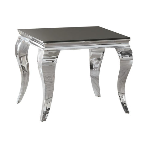 Coaster Luna Square End Table Chrome and Black Model 705017