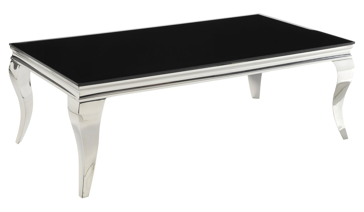 Coaster Luna Rectangular Coffee Table Chrome and Black Model 705018