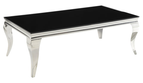 Coaster Luna Rectangular Coffee Table Chrome and Black Model 705018
