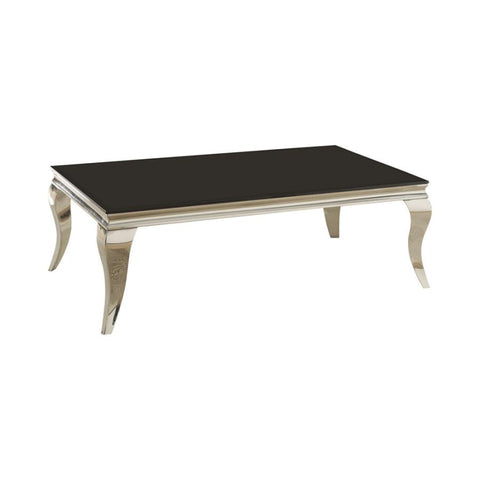 Coaster Luna Rectangular Coffee Table Chrome and Black Model 705018