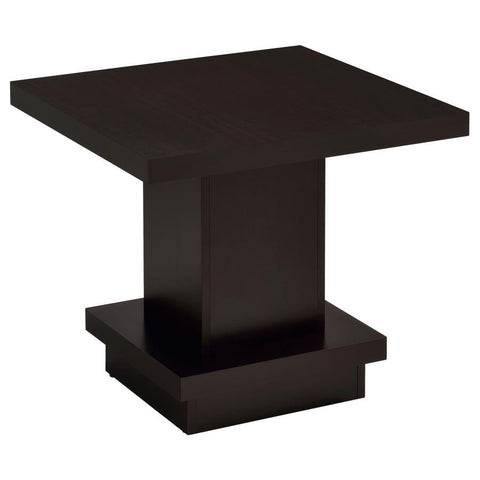 Coaster Reston Pedestal Square End Table Cappuccino Model 705167