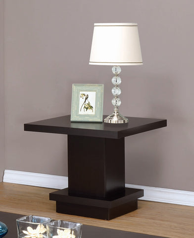 Coaster Reston Pedestal Square End Table Cappuccino Model 705167