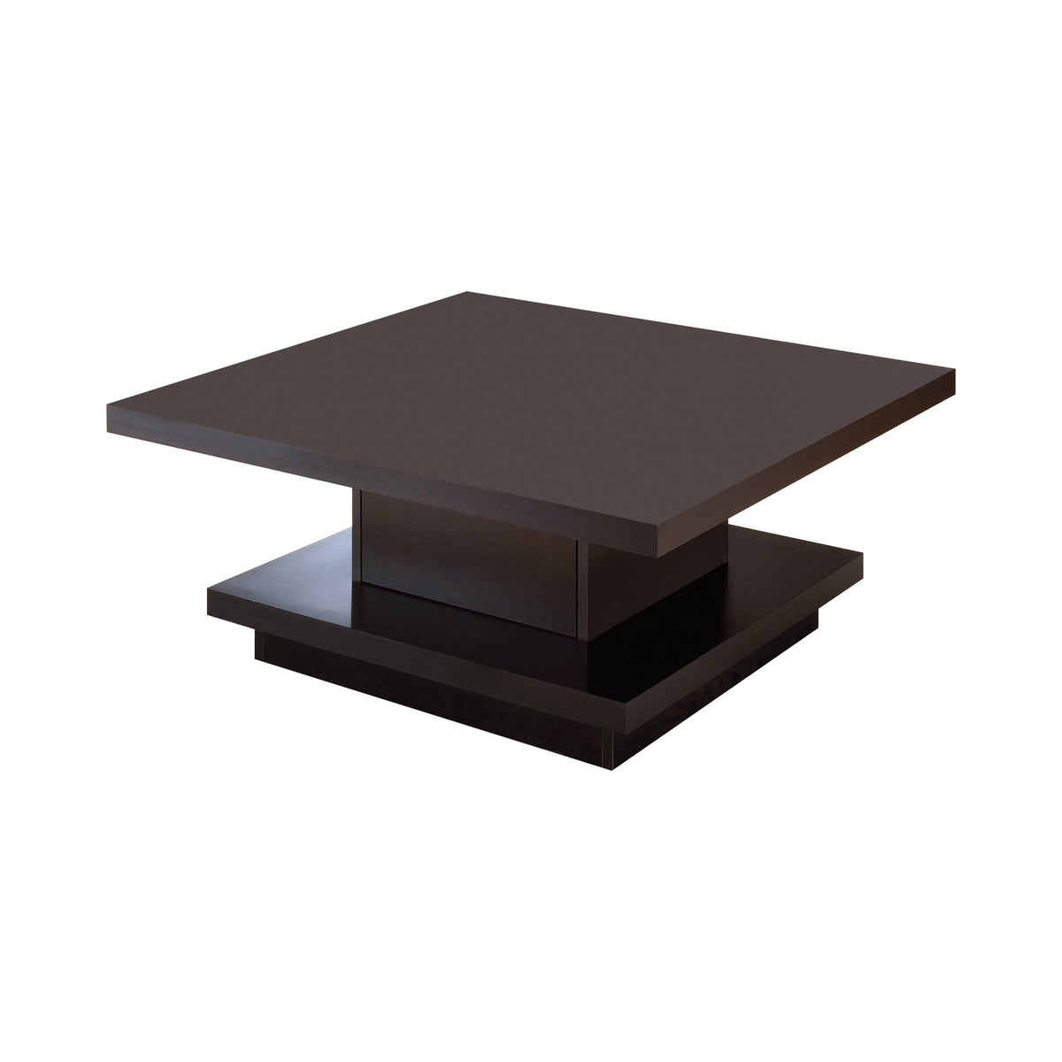 Coaster Reston Pedestal Square Coffee Table Cappuccino Model 705168