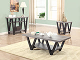 Coaster Stevens V-shaped Coffee Table Black and Antique Grey Model 705398