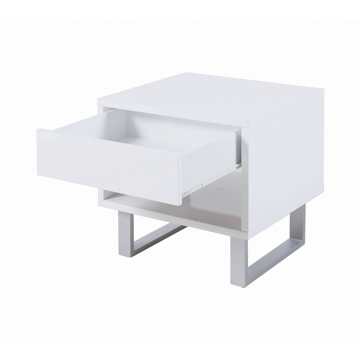 Coaster Atchsion 1-drawer End Table High Glossy White Model 705697