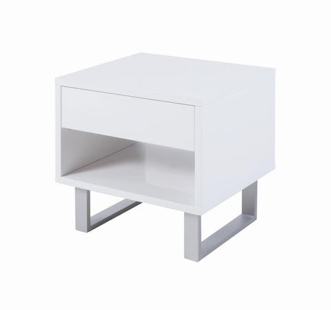 Coaster Atchsion 1-drawer End Table High Glossy White Model 705697
