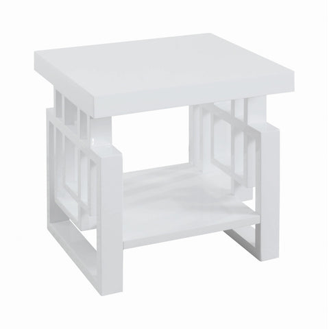 Coaster Schmitt Rectangular End Table High Glossy White Model 705707